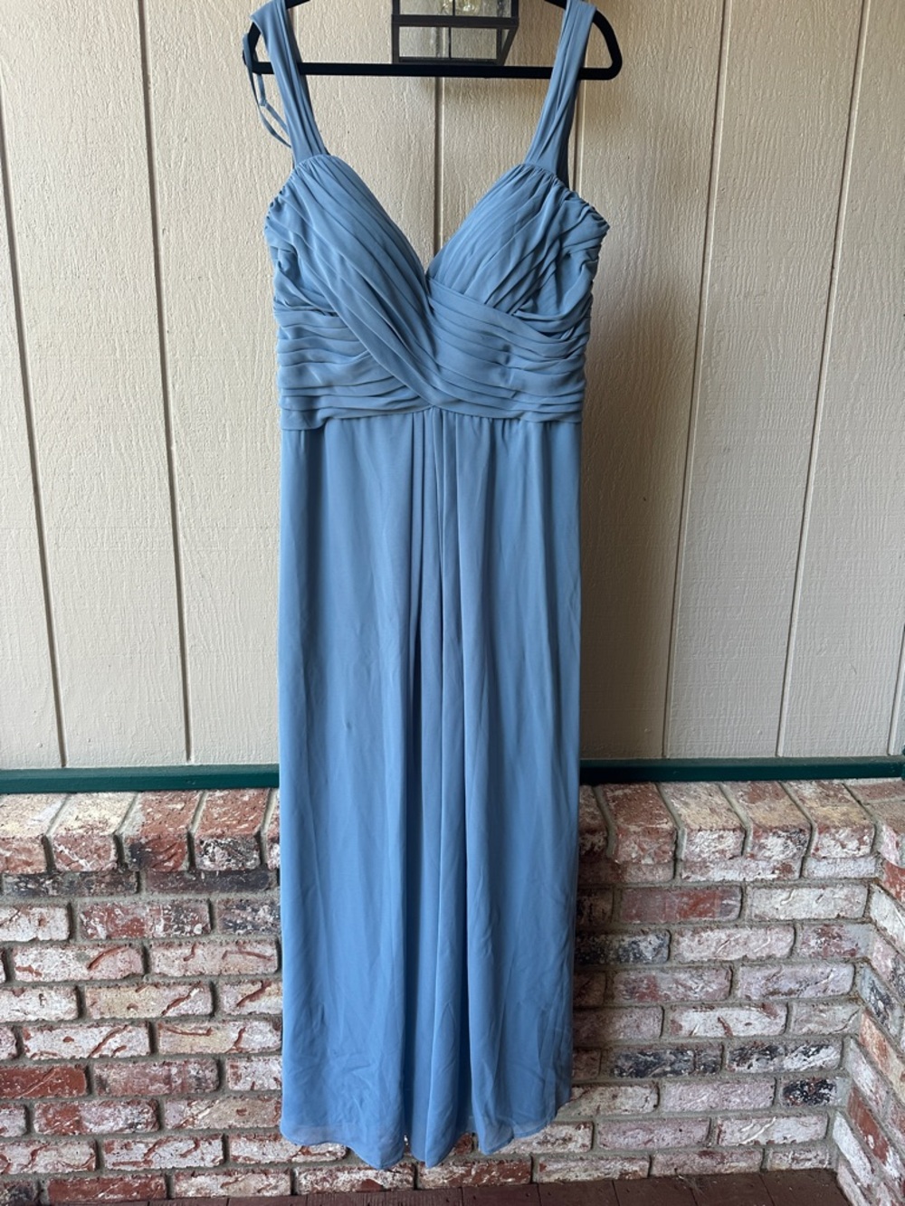 Morilee Madeline Gardner Light Blue Pleated Empire Waist Maxi Dress